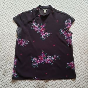 Calvin Klein Sheer Floral Blouse
